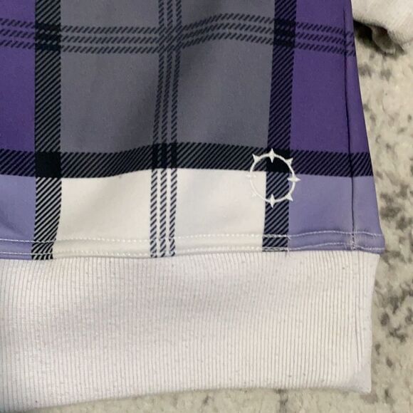 Empyre light jacket zip up sweatshirt plaid purple size M - Picture 15 of 16